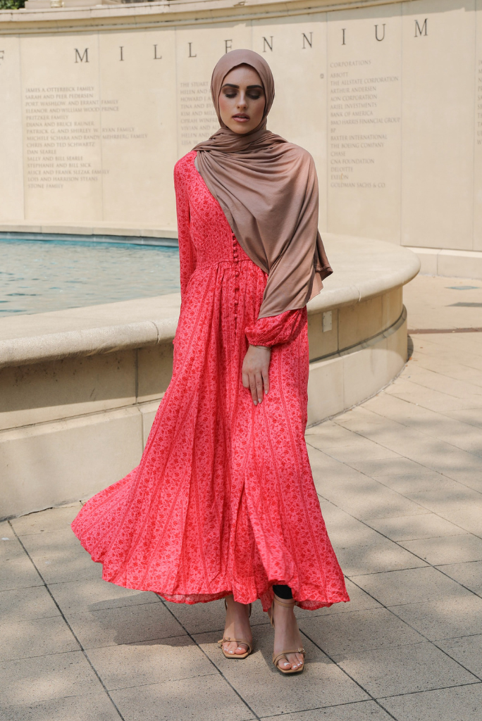 Smocked Floral Maxi Dress - CHERRY TOMATO